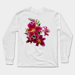 Cascade of Stargazer Lilies Long Sleeve T-Shirt